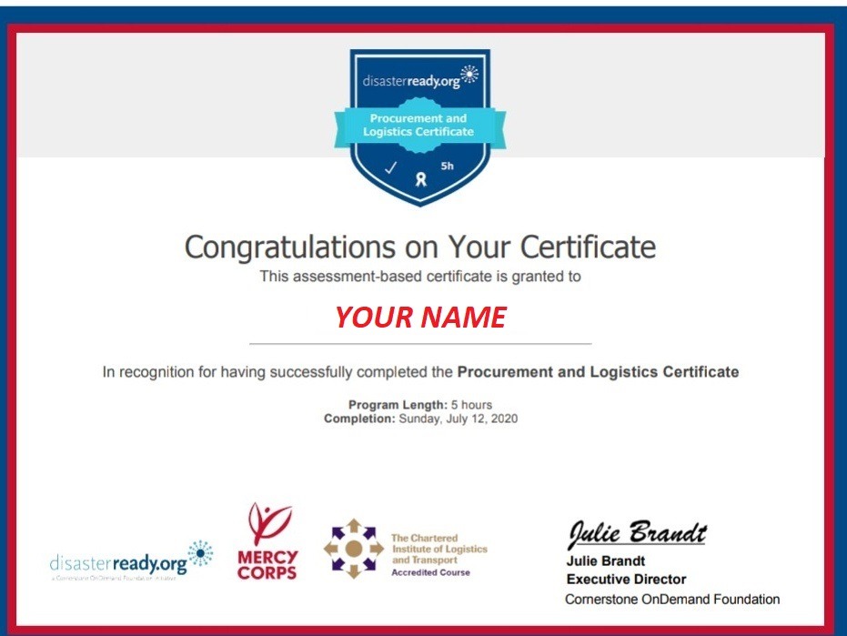 Procurement and Logistics Free Certificate